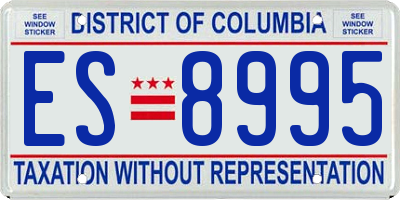 DC license plate ES8995