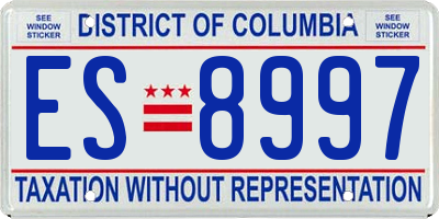 DC license plate ES8997