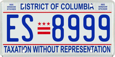 DC license plate ES8999