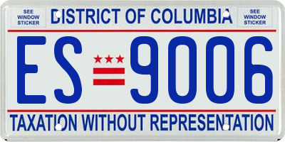 DC license plate ES9006