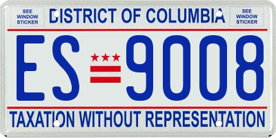DC license plate ES9008