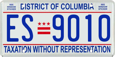 DC license plate ES9010