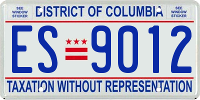 DC license plate ES9012