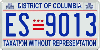 DC license plate ES9013
