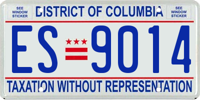 DC license plate ES9014