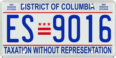 DC license plate ES9016