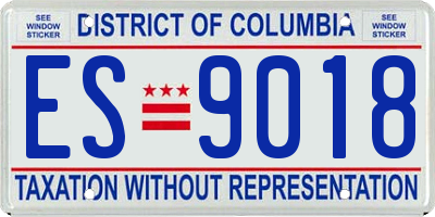 DC license plate ES9018