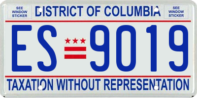 DC license plate ES9019