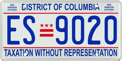 DC license plate ES9020