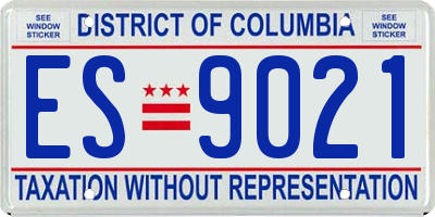DC license plate ES9021