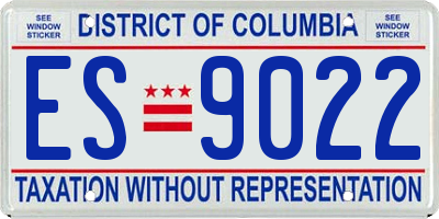 DC license plate ES9022
