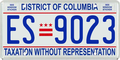 DC license plate ES9023