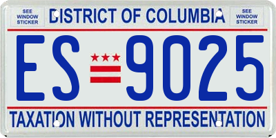 DC license plate ES9025