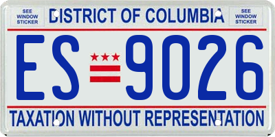 DC license plate ES9026