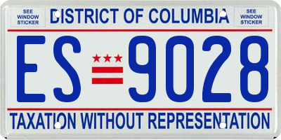 DC license plate ES9028