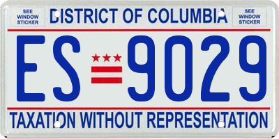 DC license plate ES9029