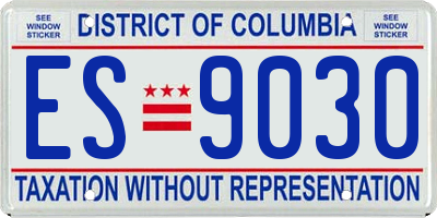 DC license plate ES9030