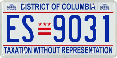 DC license plate ES9031