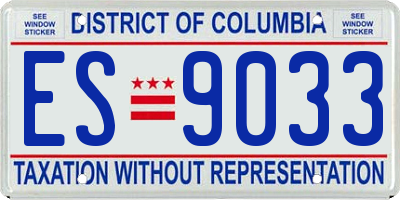 DC license plate ES9033