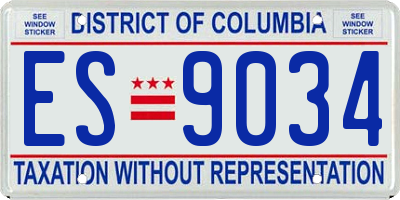 DC license plate ES9034