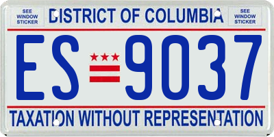 DC license plate ES9037