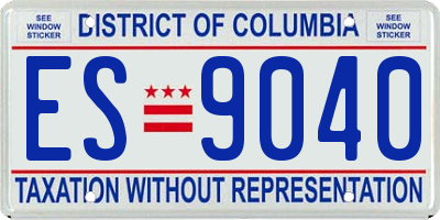 DC license plate ES9040