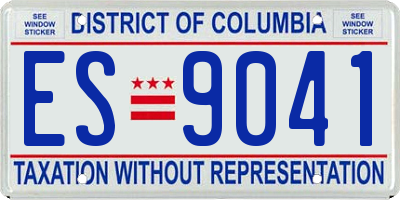 DC license plate ES9041