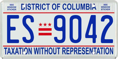 DC license plate ES9042
