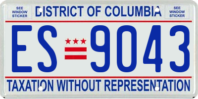 DC license plate ES9043