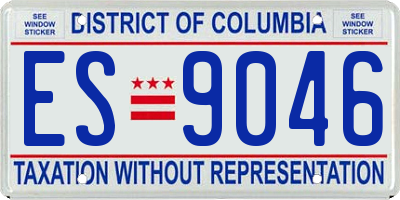 DC license plate ES9046