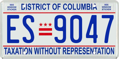 DC license plate ES9047