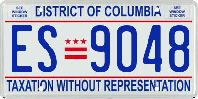 DC license plate ES9048