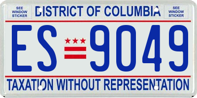 DC license plate ES9049