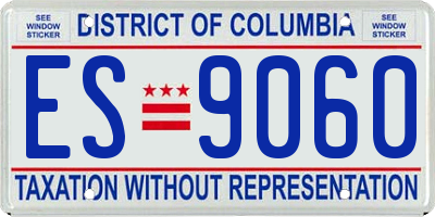 DC license plate ES9060