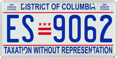 DC license plate ES9062