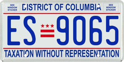 DC license plate ES9065