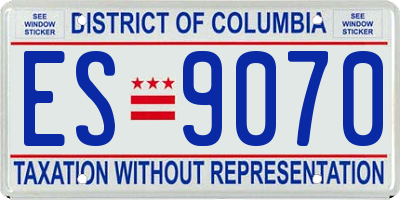 DC license plate ES9070