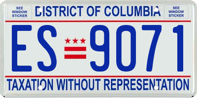 DC license plate ES9071