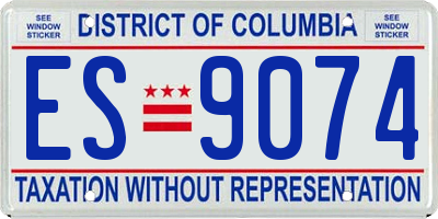 DC license plate ES9074