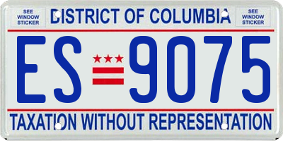 DC license plate ES9075