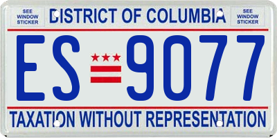 DC license plate ES9077