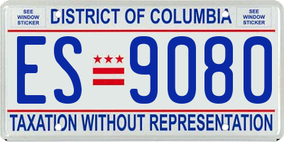 DC license plate ES9080