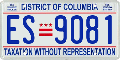 DC license plate ES9081