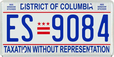 DC license plate ES9084