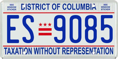 DC license plate ES9085
