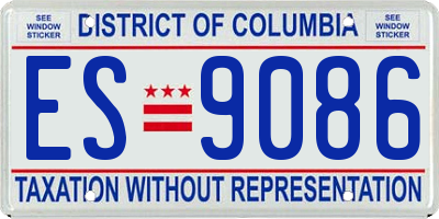 DC license plate ES9086