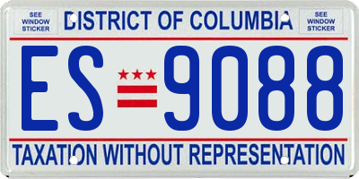 DC license plate ES9088