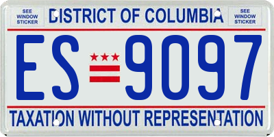 DC license plate ES9097