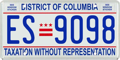 DC license plate ES9098
