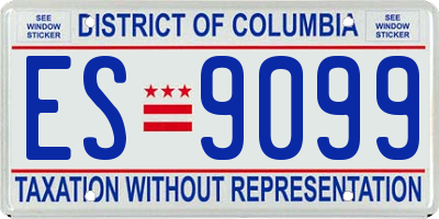 DC license plate ES9099